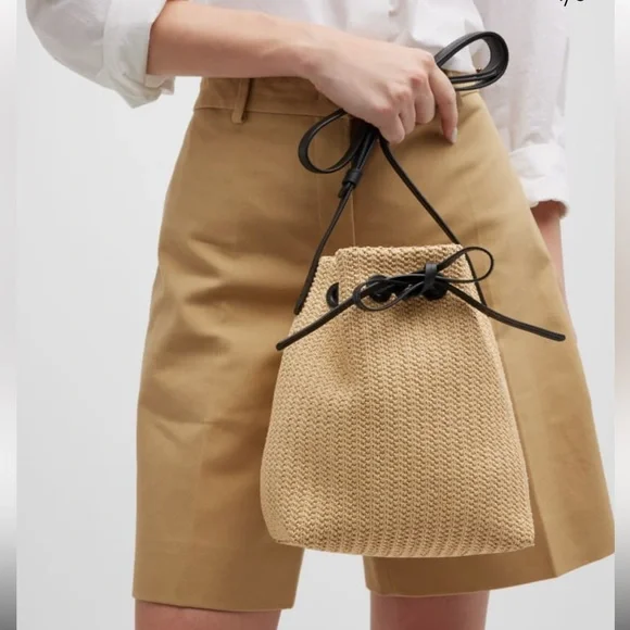 Mansur Gavriel Mini Drawstring Raffia Bucket Bag - EUC! - Picture 3 of 10